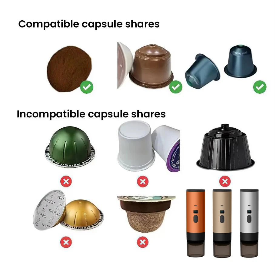 Cafetière à capsules électrique portable Machine à expresso sans fil avec pompe chauffante