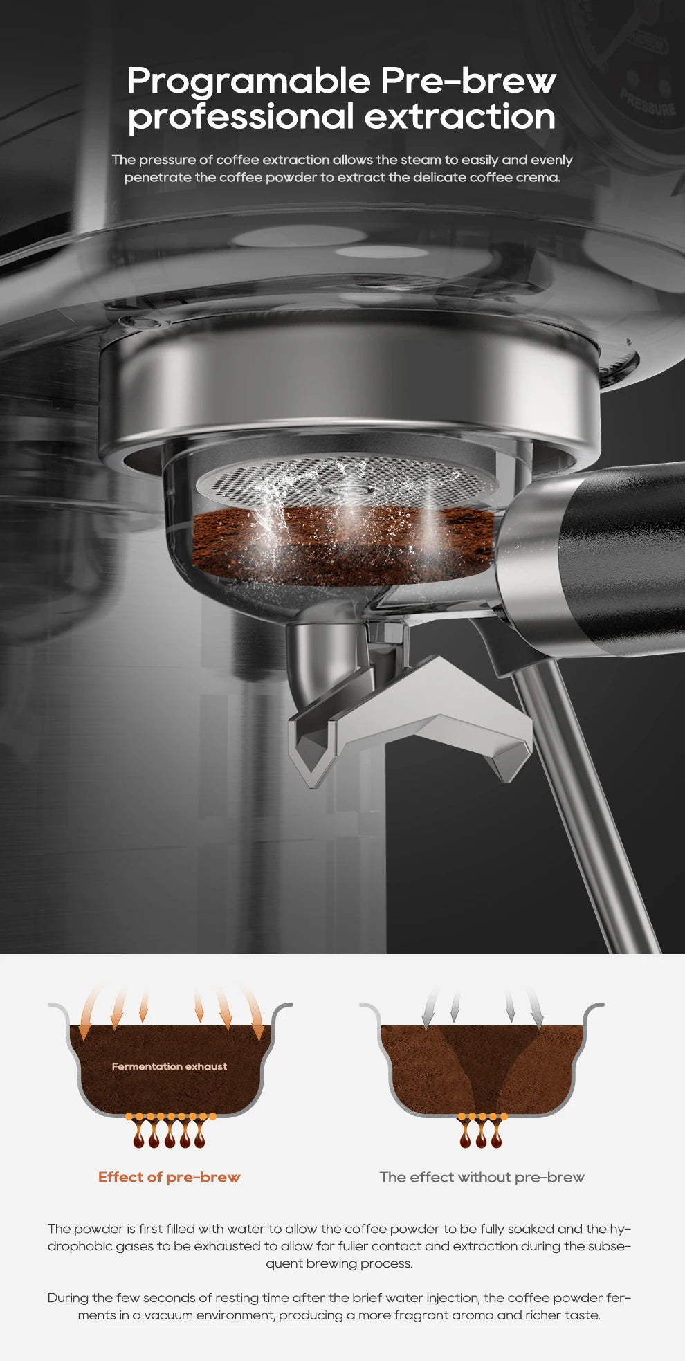 Machine à café expresso semi-automatique avec température réglable