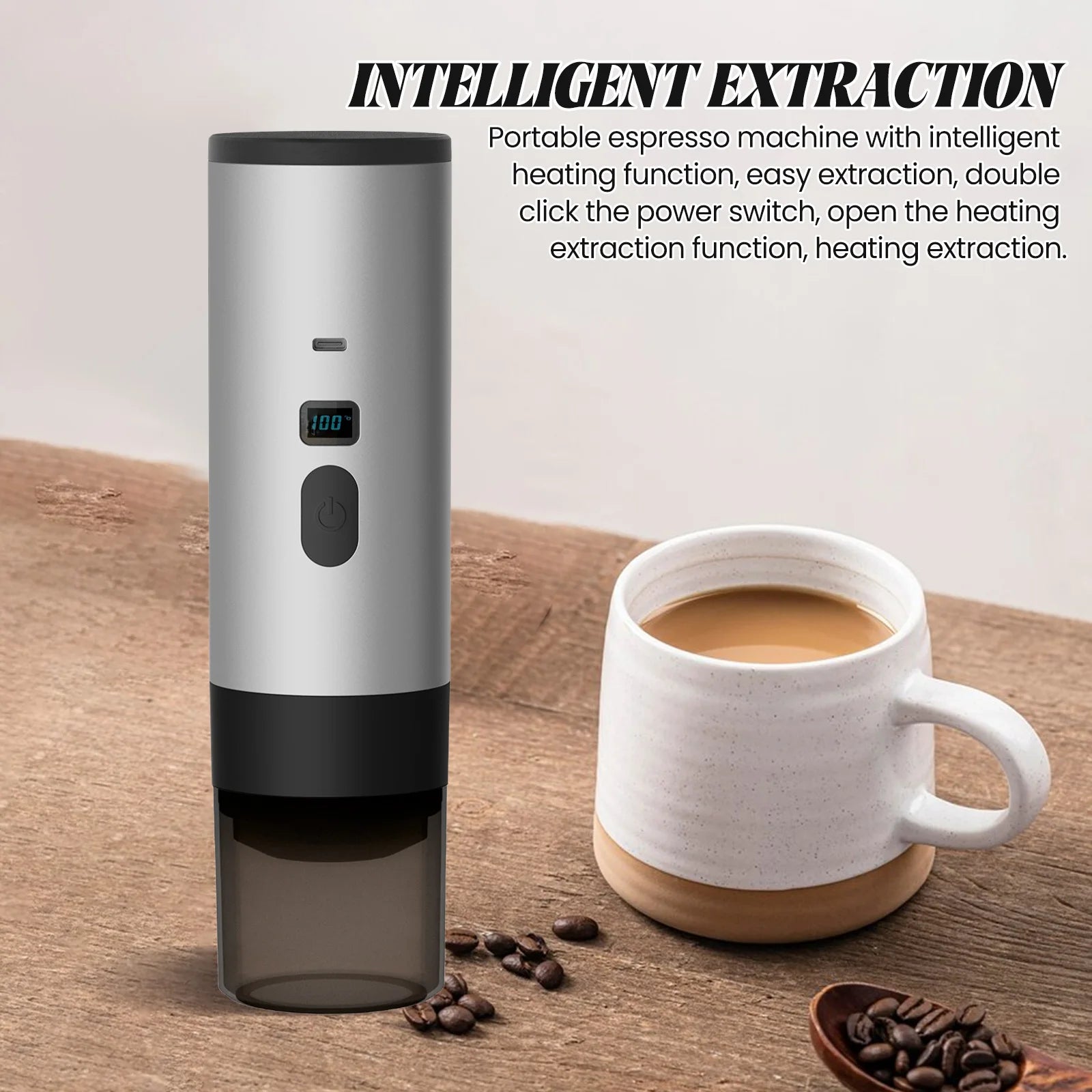 Cafetière à capsules électrique portable Machine à expresso sans fil avec pompe chauffante