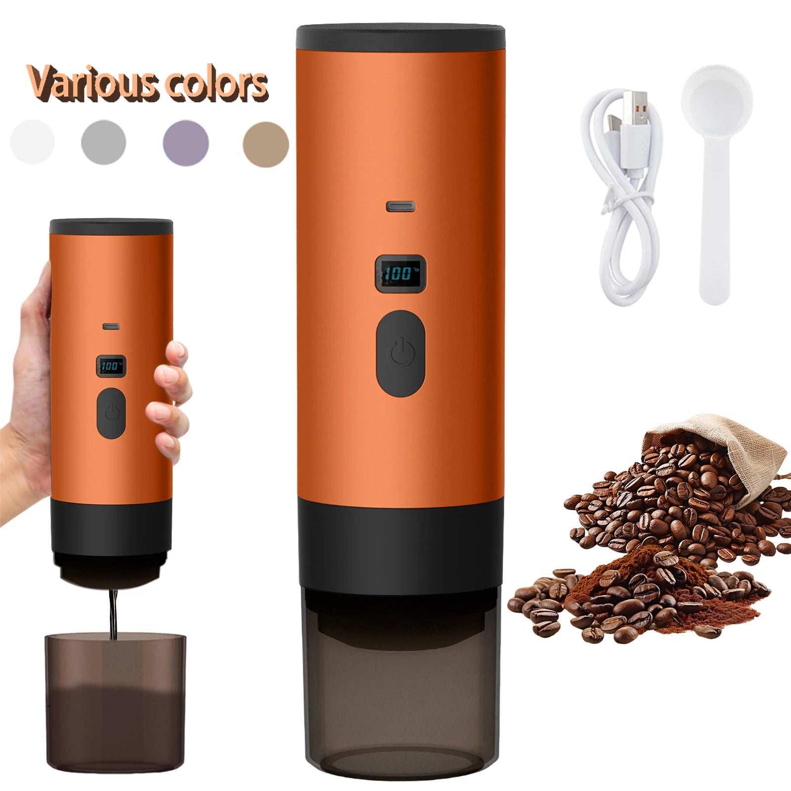Cafetière à capsules électrique portable Machine à expresso sans fil avec pompe chauffante