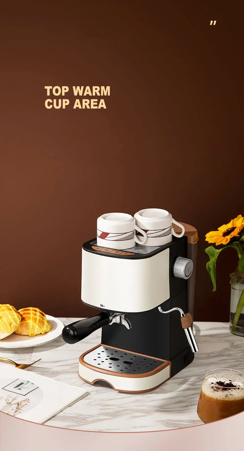 Machine à café domestique automatique à vapeur expresso en acier inoxydable