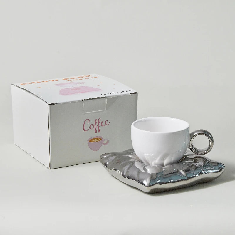 Tasses à café en céramique Lazzy House, ensemble tasse et soucoupe de grande taille pour le thé