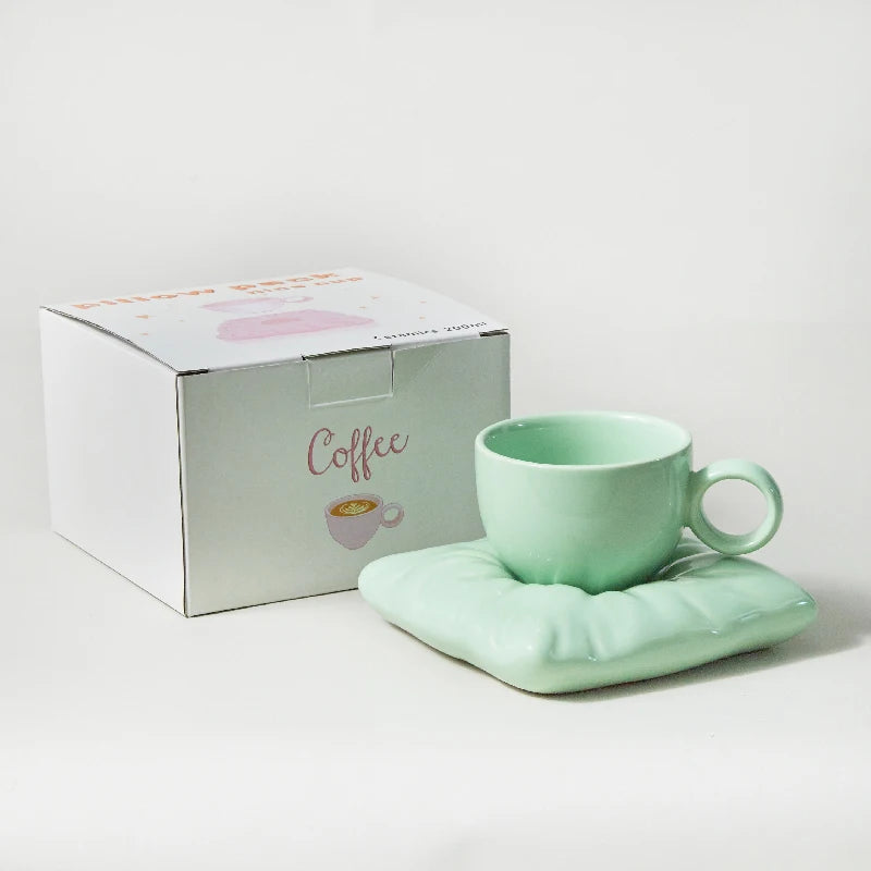Tasses à café en céramique Lazzy House, ensemble tasse et soucoupe de grande taille pour le thé