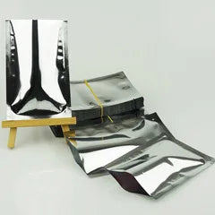 Sachets d'emballage refermables à fermeture éclair en plastique et aluminium, un côté transparent
