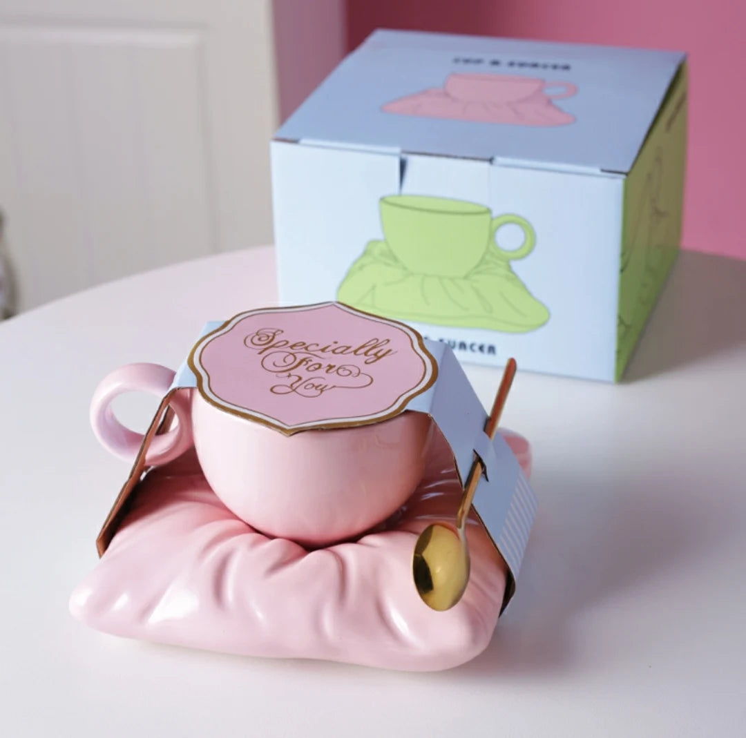 Tasses à café en céramique Lazzy House, ensemble tasse et soucoupe de grande taille pour le thé
