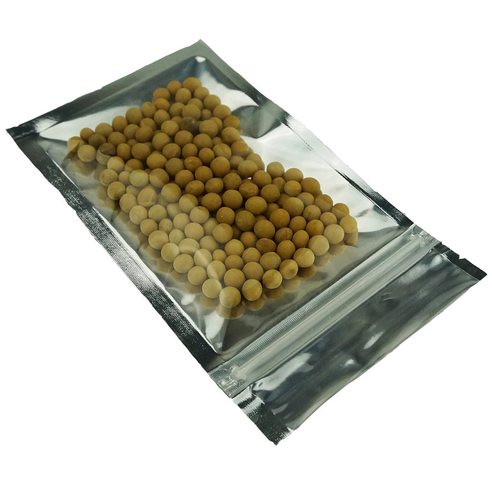 Sachets d'emballage refermables à fermeture éclair en plastique et aluminium, un côté transparent