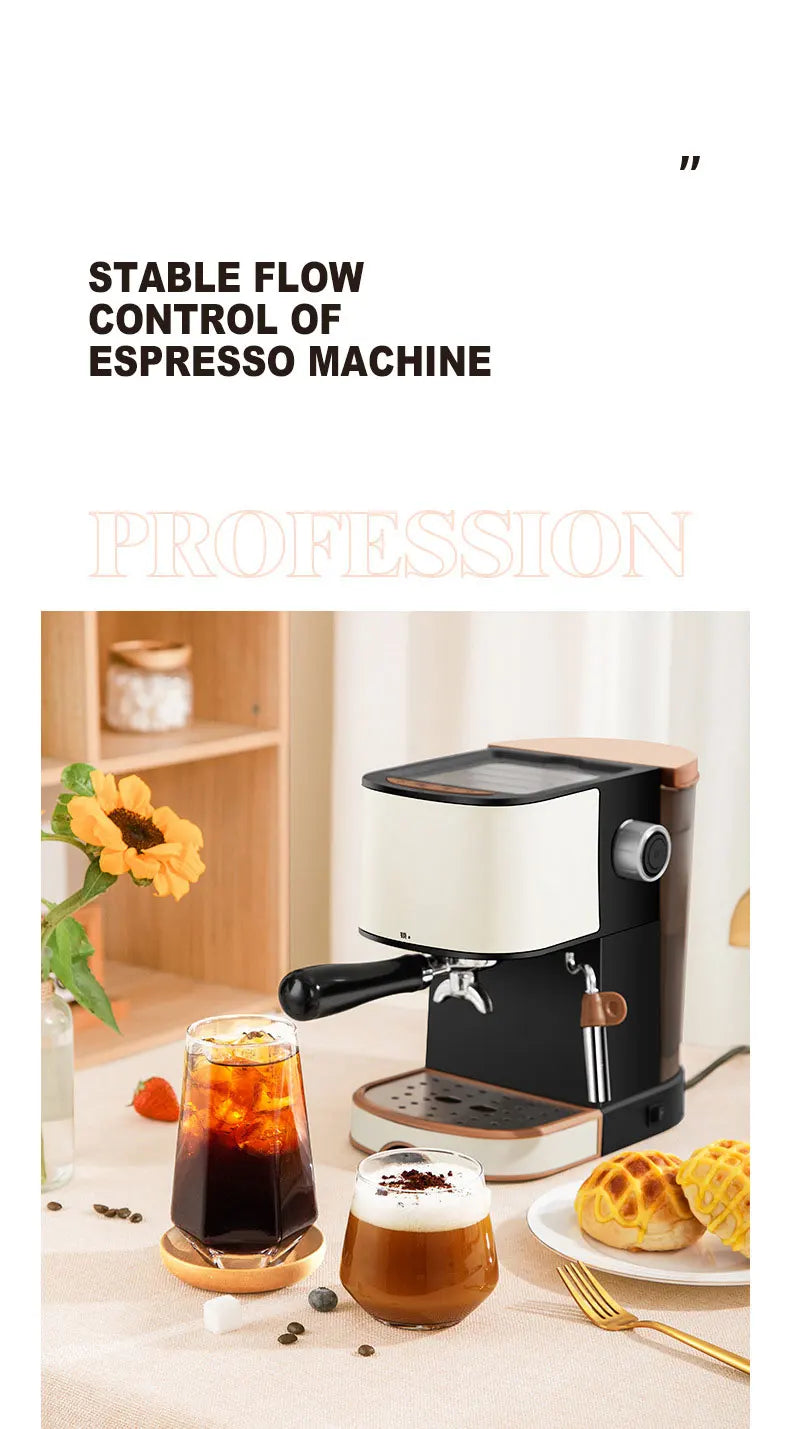 Machine à café domestique automatique à vapeur expresso en acier inoxydable