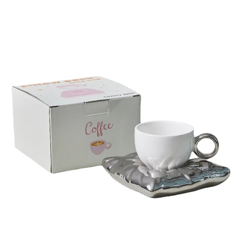 Tasses à café en céramique Lazzy House, ensemble tasse et soucoupe de grande taille pour le thé
