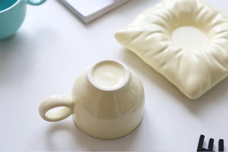 Tasses à café en céramique Lazzy House, ensemble tasse et soucoupe de grande taille pour le thé