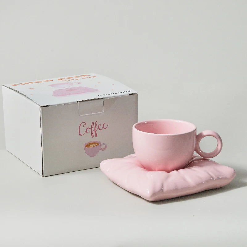 Tasses à café en céramique Lazzy House, ensemble tasse et soucoupe de grande taille pour le thé
