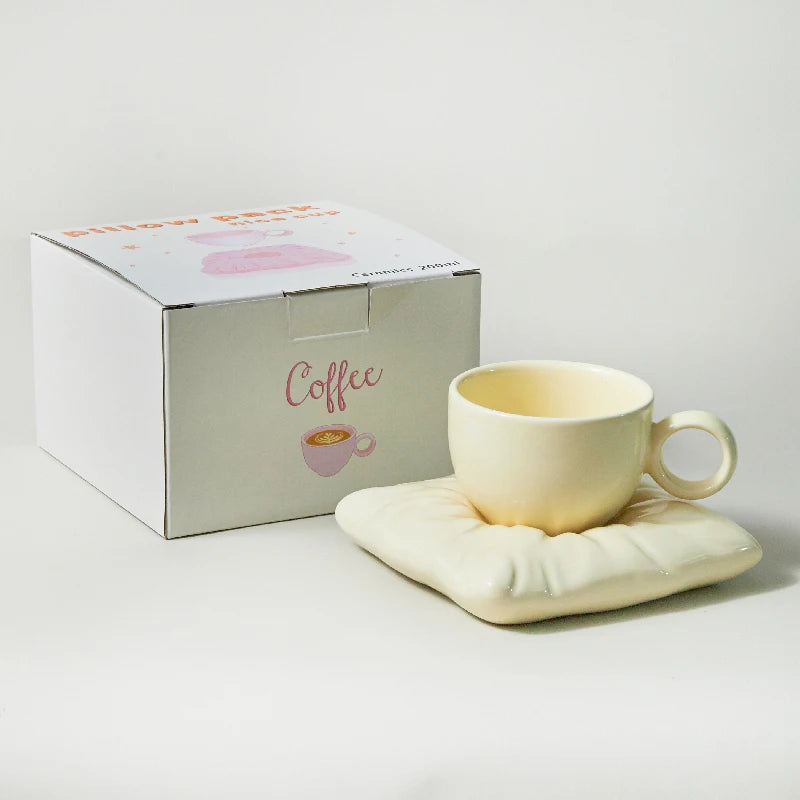Tasses à café en céramique Lazzy House, ensemble tasse et soucoupe de grande taille pour le thé
