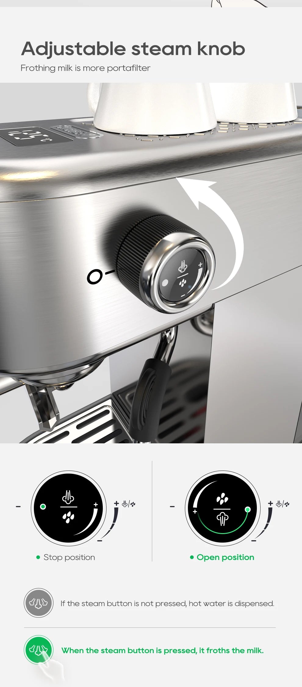 Machine à café expresso semi-automatique avec température réglable