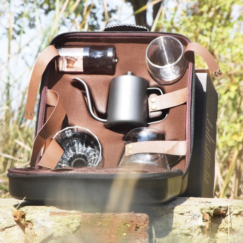 Coffret Cadeau Café de Luxe Moulin Cafetière à Main Filtre Goutte à Goutte en Verre Café Domestique