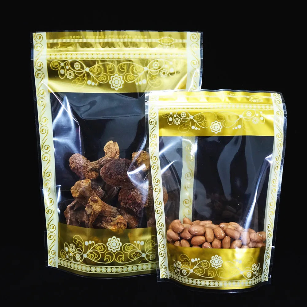 Sachets d'emballage refermables à fermeture éclair en plastique et aluminium, un côté transparent