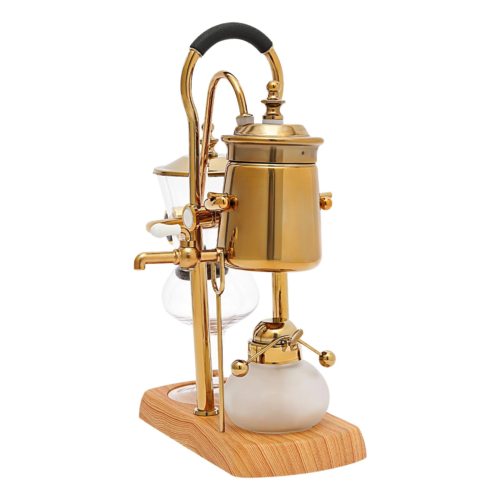 Cafetière à siphon Balance, couleur or, cafetière vintage avec tasse à mesurer