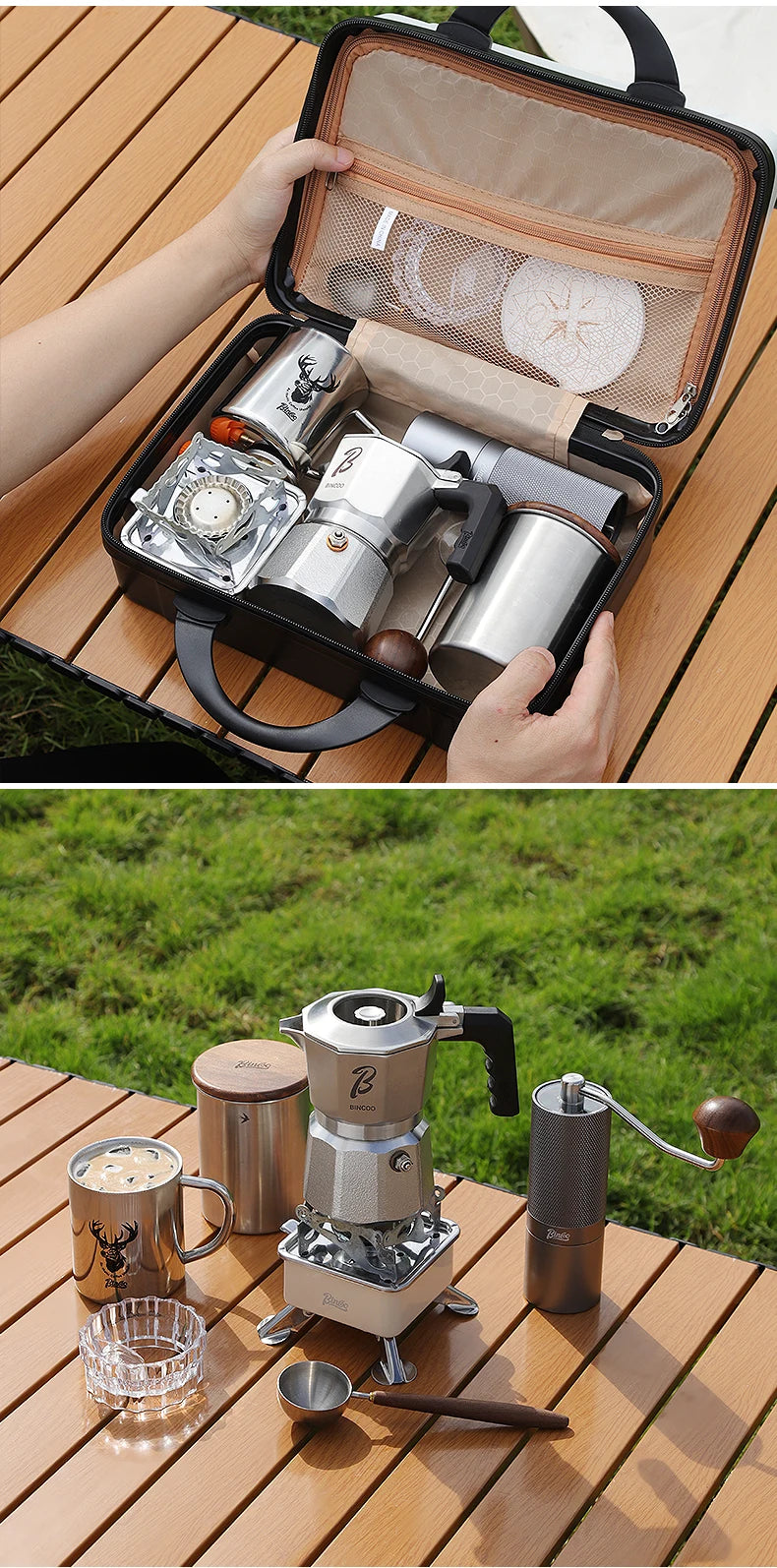 Bincoo Cafetière Mocha à Trois Valves en Acier Inoxydable 316, à Pression Concentrée