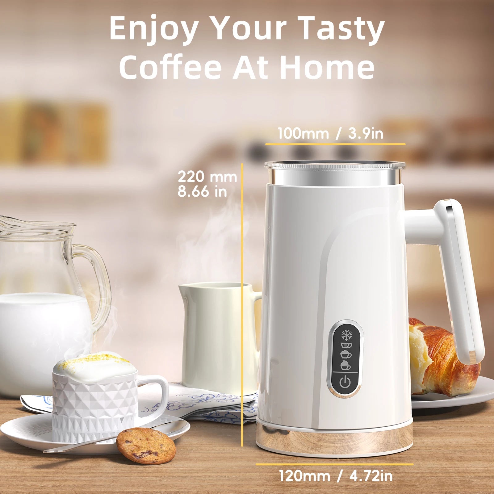 Chauffe-lait automatique chaud et froid pour mousseur à latte et chocolats chauds