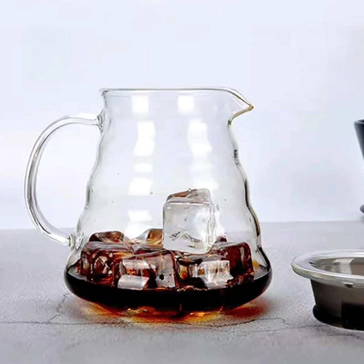 Cafetière verseuse en verre transparent résistante à la chaleur pour café filtre et thé