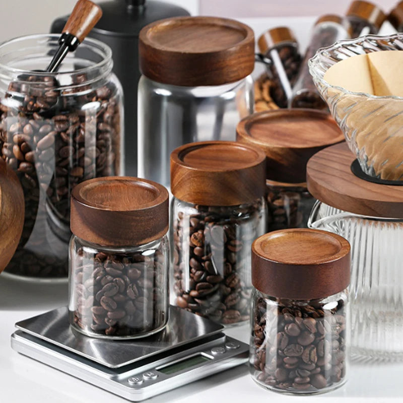 Support de présentation pour tube de conservation de grains de café, bouteille de thé et outil en verre