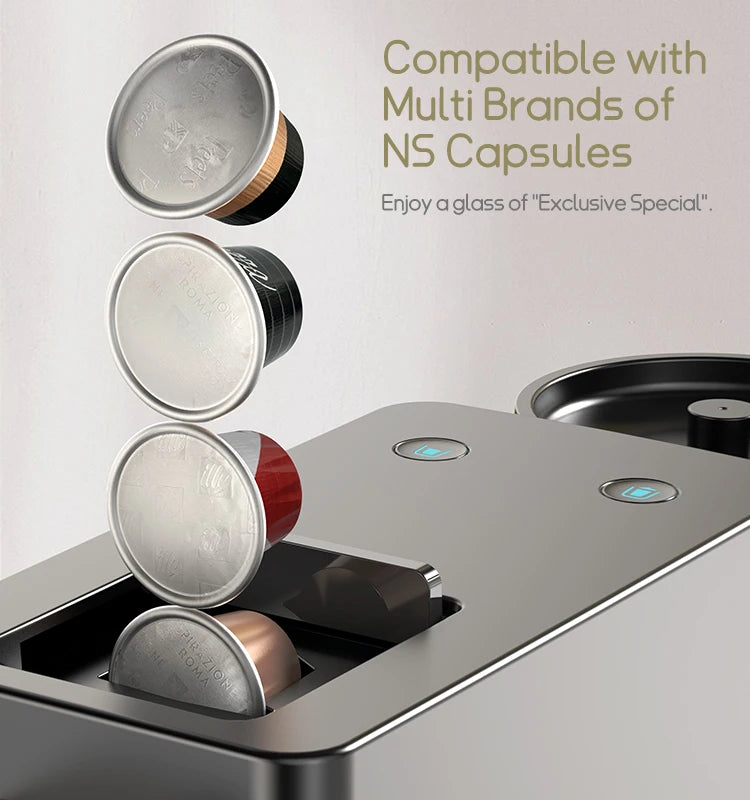 HiBREW  Capsule Coffee Machine Automatic Frothed Milk Cappuccino and Latte Espresso Coffee Maker H15