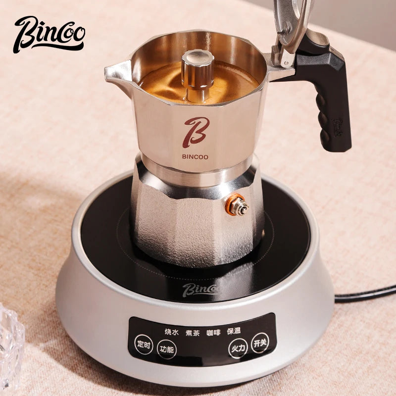Bincoo Cafetière Mocha à Trois Valves en Acier Inoxydable 316, à Pression Concentrée