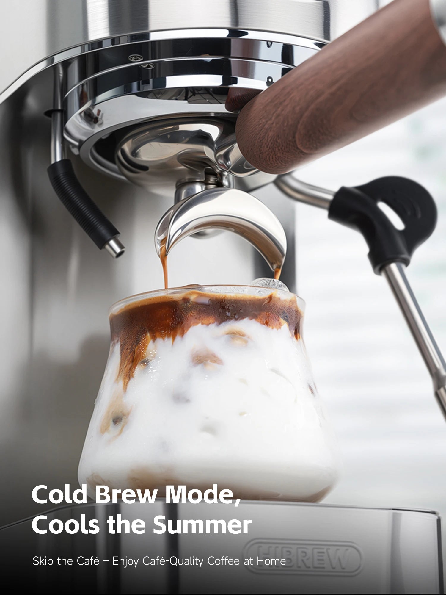 HiBREW Semi-automatic Espresso Coffee Machine 3 Level Temperature Adjustable Cold/Hot 20Bar Coffee Maker Cappuccino H13