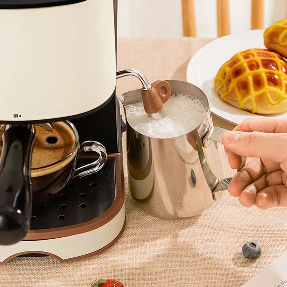 Machine à café domestique automatique à vapeur expresso en acier inoxydable