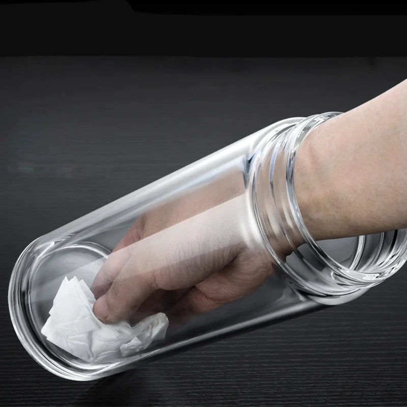 Bouteilles de thé en verre étanches avec infuseur Tasse à double paroi en acier inoxydable