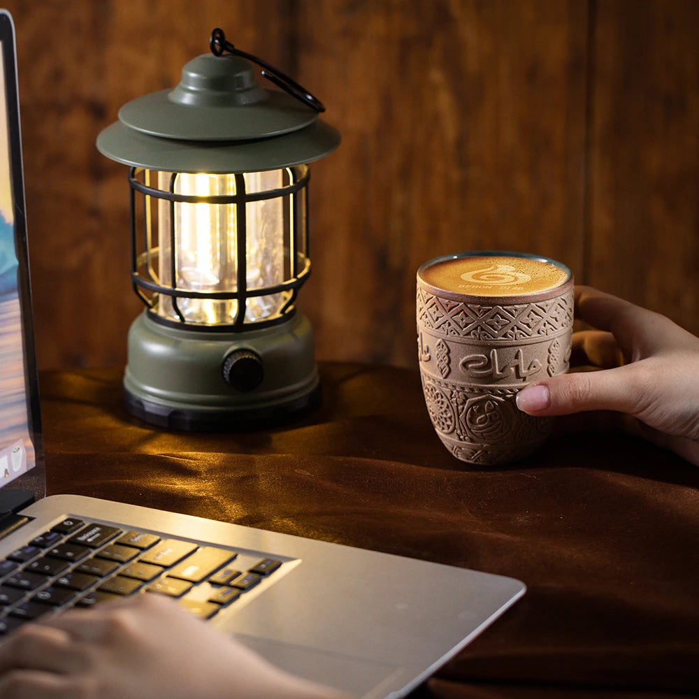 Tasse à expresso en grès moyen-oriental, céramique rétro, luxe léger et simple