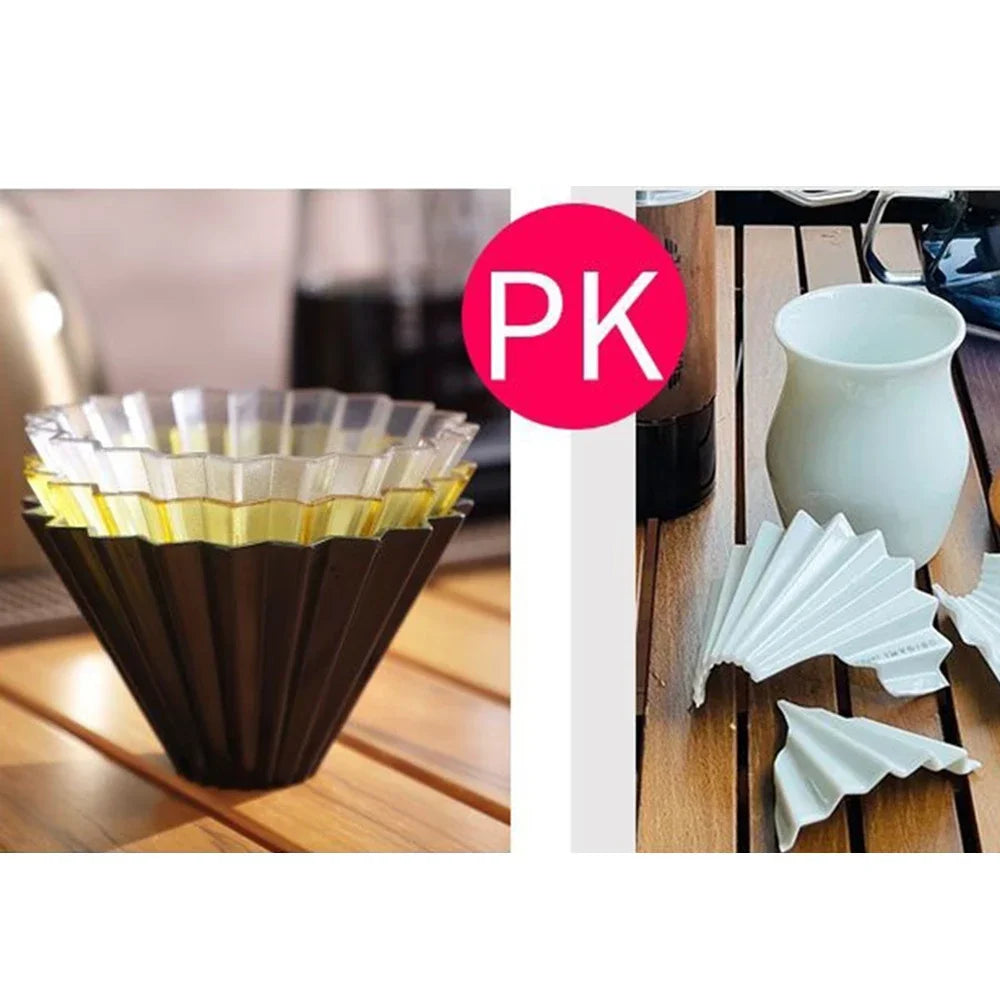 Kit de filtre à café origami en résine pour 1 à 2 tasses, extérieur