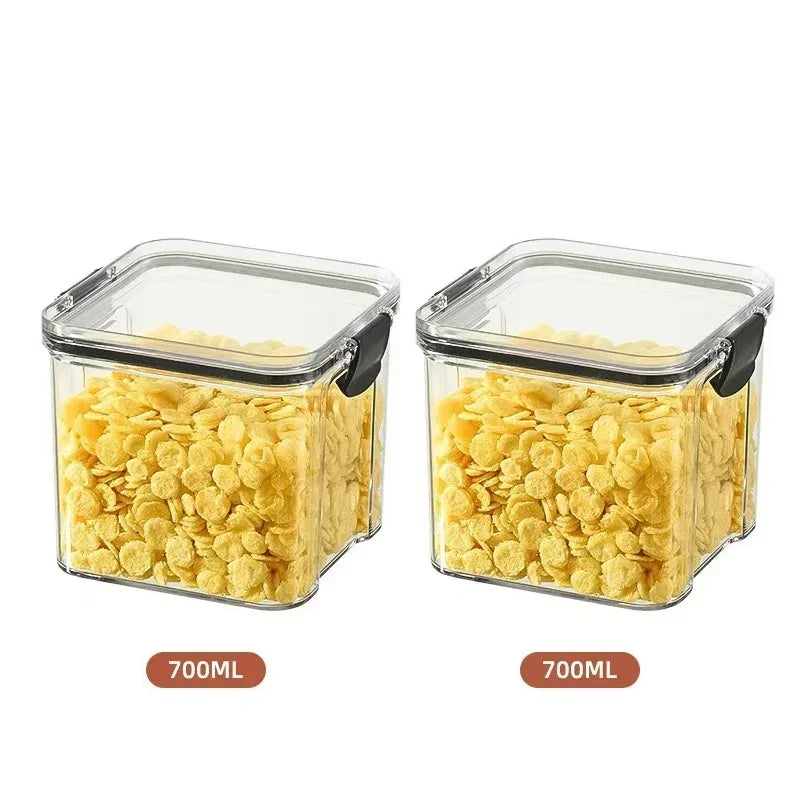Lot de boîtes de rangement hermétiques pour cuisine, bocaux scellés pour céréales, conteneurs à épices empilables pour tiroir