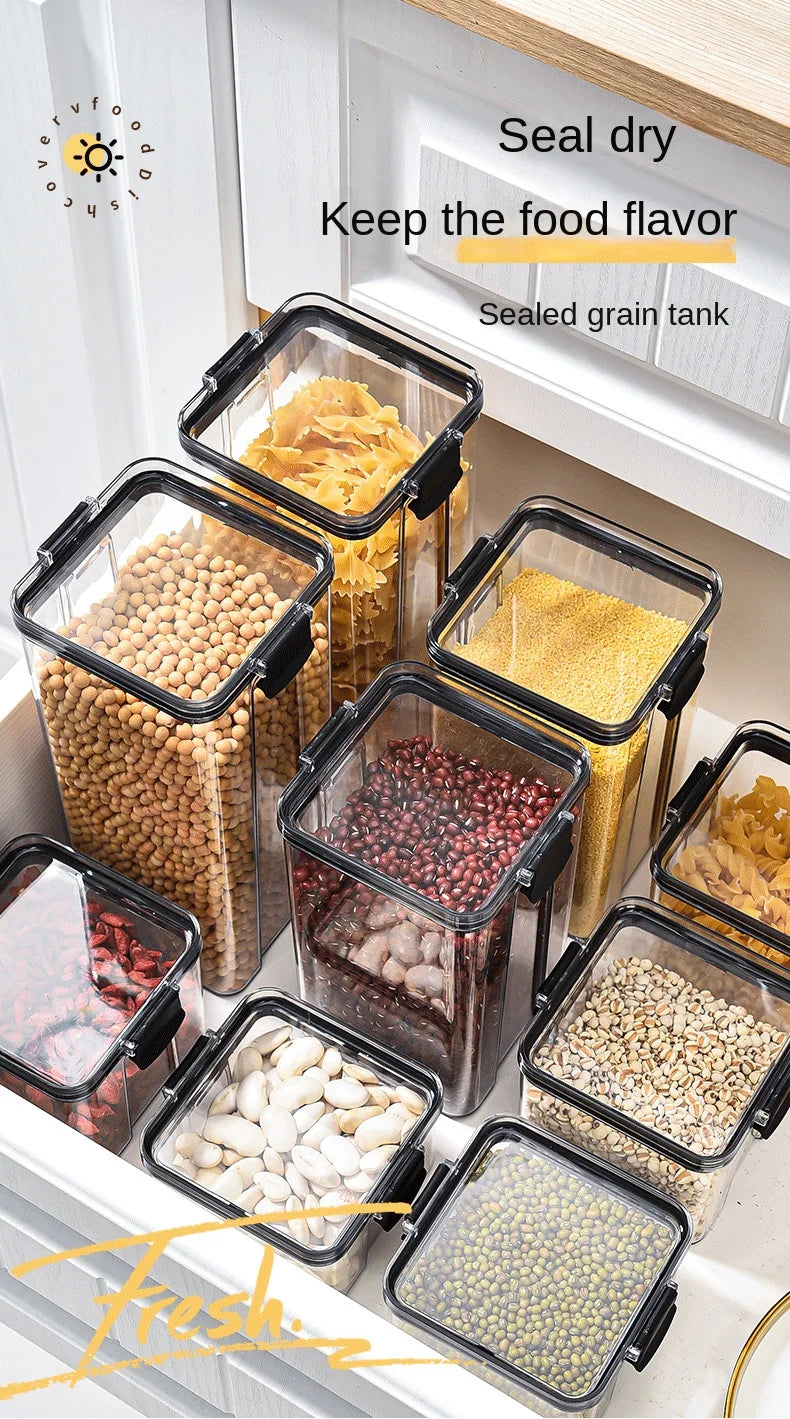Lot de boîtes de rangement hermétiques pour cuisine, bocaux scellés pour céréales, conteneurs à épices empilables pour tiroir