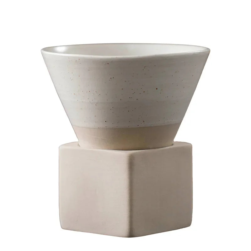 Mug à café en céramique triangulaire rétro, style japonais, fait main