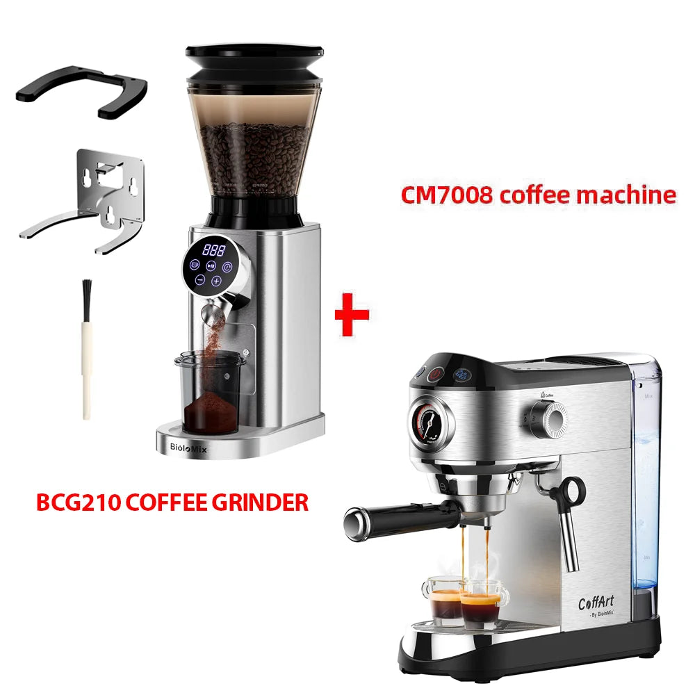 BioloMix Machine à café semi-automatique 20 bars avec buse vapeur pour le lait