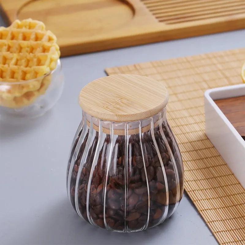 Bocaux alimentaires hermétiques Récipients de cuisine en verre avec couvercle Scellé Café