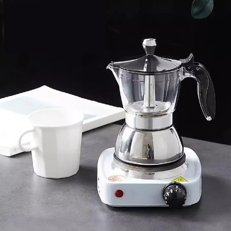Cafetière Moka Classique en Acier Inoxydable, Cafetière Expresso 4/6 Tasses pour Cuisinière, Café Italien
