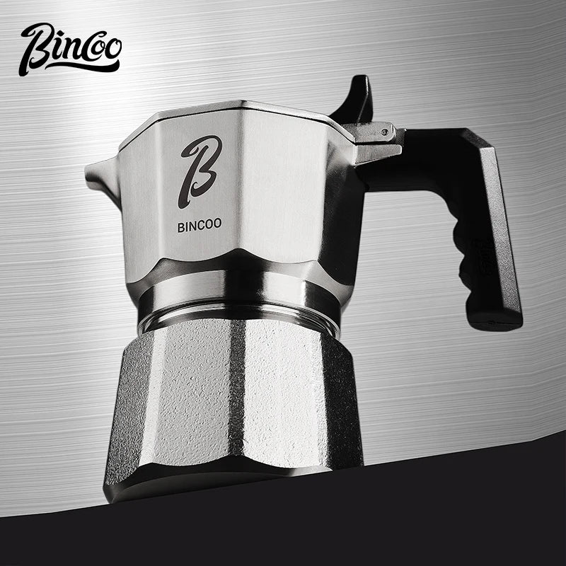 Bincoo Cafetière Mocha à Trois Valves en Acier Inoxydable 316, à Pression Concentrée