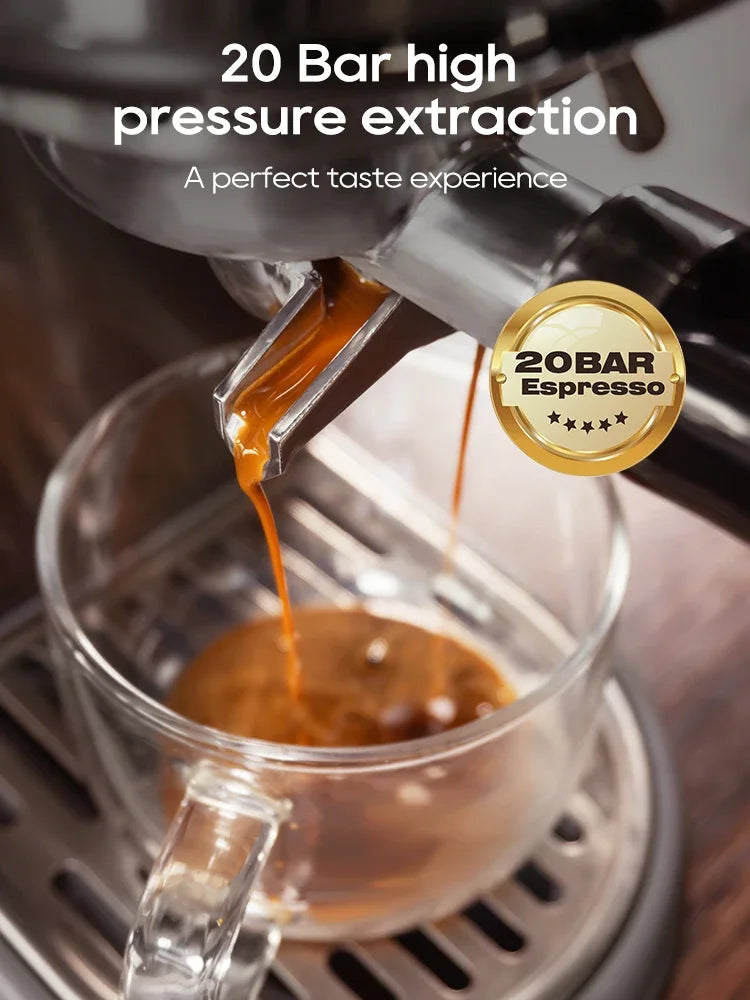 HiBREW 20Bar Semi Automatic Espresso Coffee Machine Temperature Adjustable Cold/Hot Super Slim Coffee Maker Cappuccino