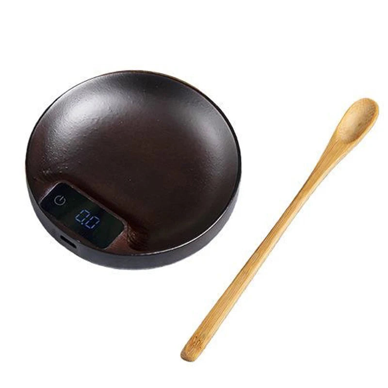 Balance numérique pour café, balance à thé, longue autonomie, outil en bois de précision rechargeable