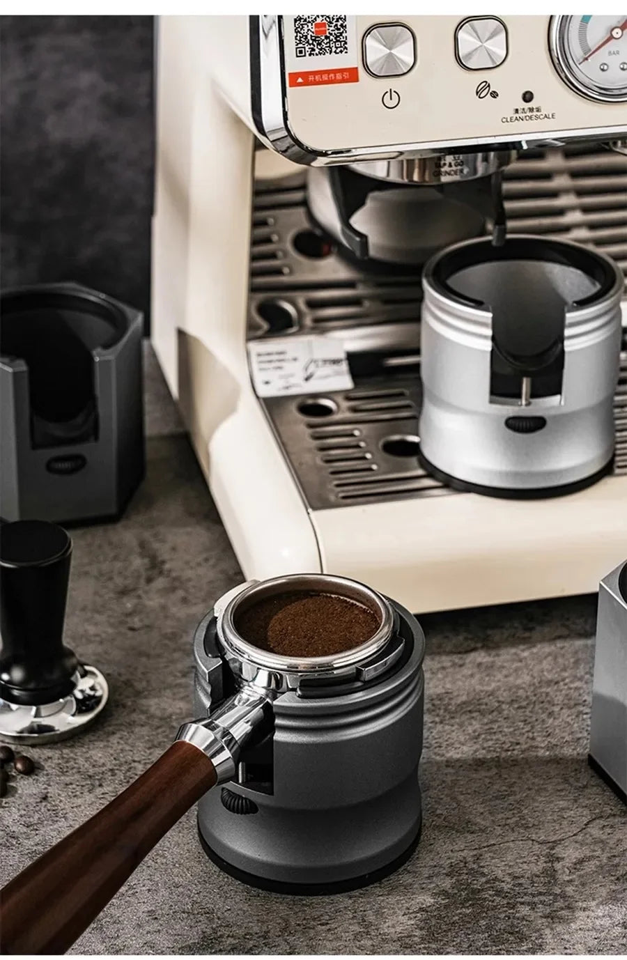 Support de porte-filtre à café, support de tasseur à expresso, base de café réglable en aluminium