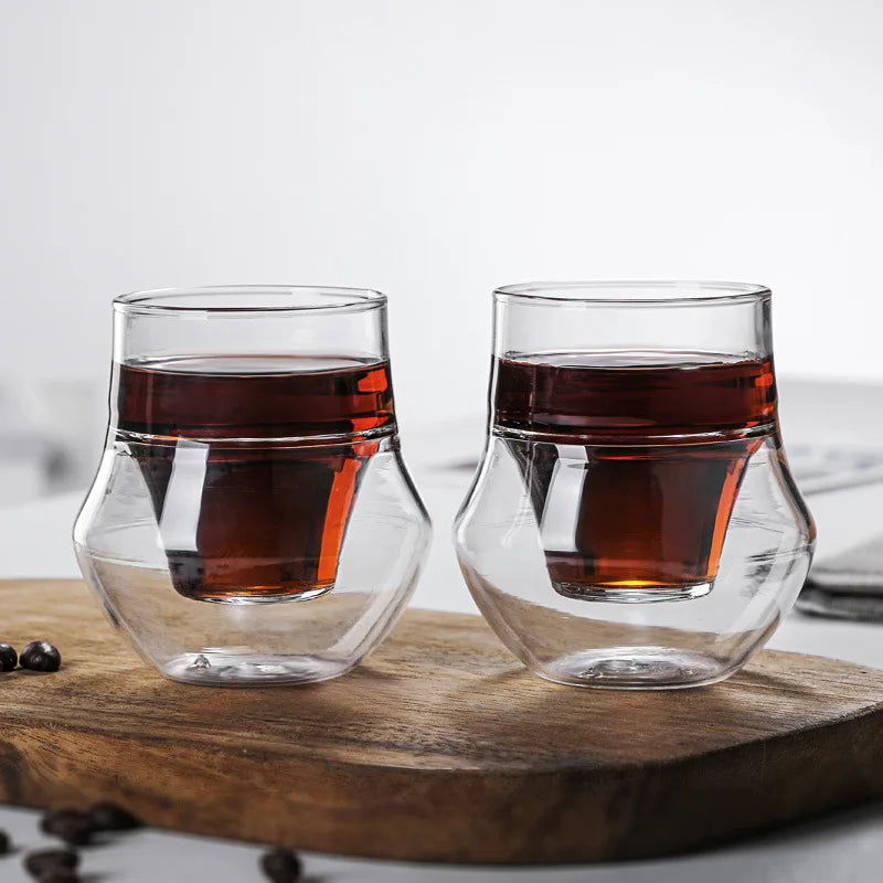 Tasse à café en verre double couche de 100 ml, résistante à la chaleur, pour expresso ou thé