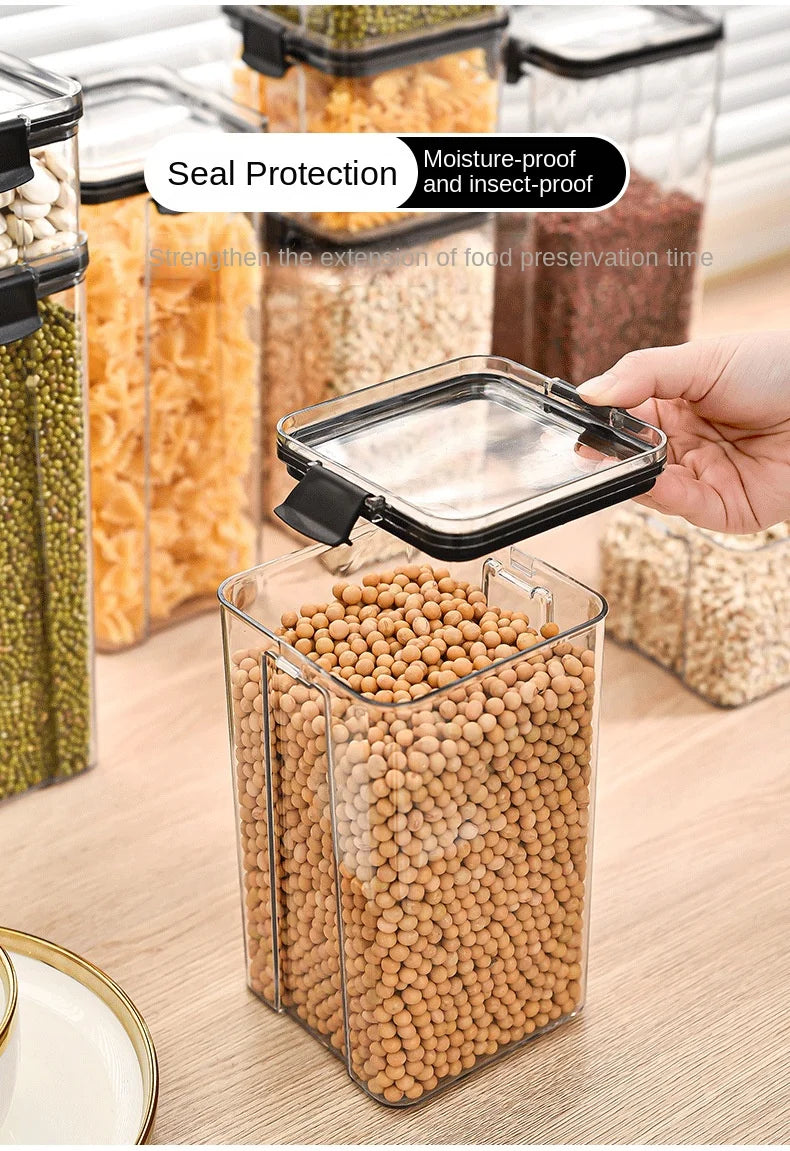 Lot de boîtes de rangement hermétiques pour cuisine, bocaux scellés pour céréales, conteneurs à épices empilables pour tiroir