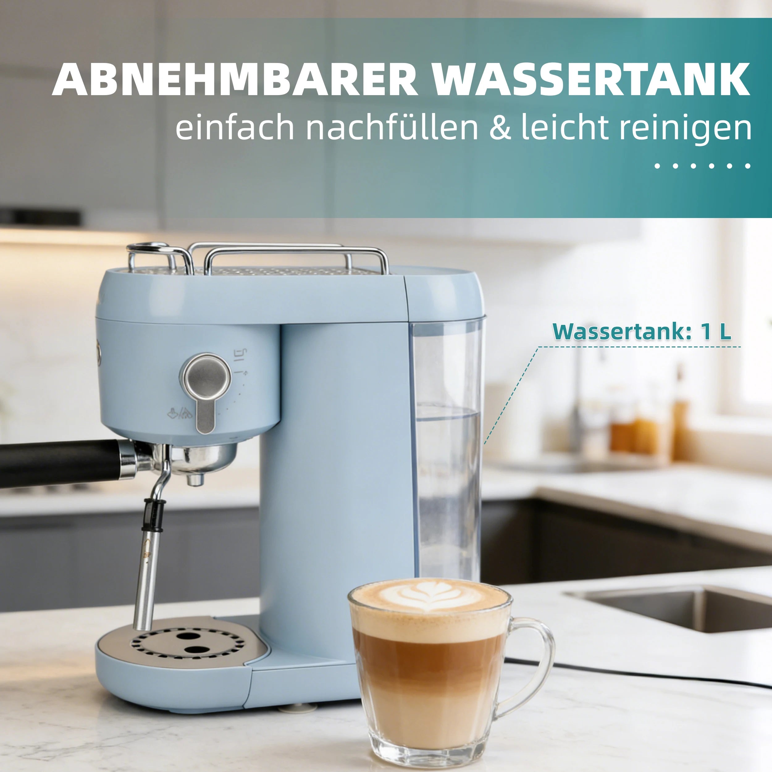 Machine à Café Expresso Semi-Automatique Fonction DIY Réglable Pour Cappuccino