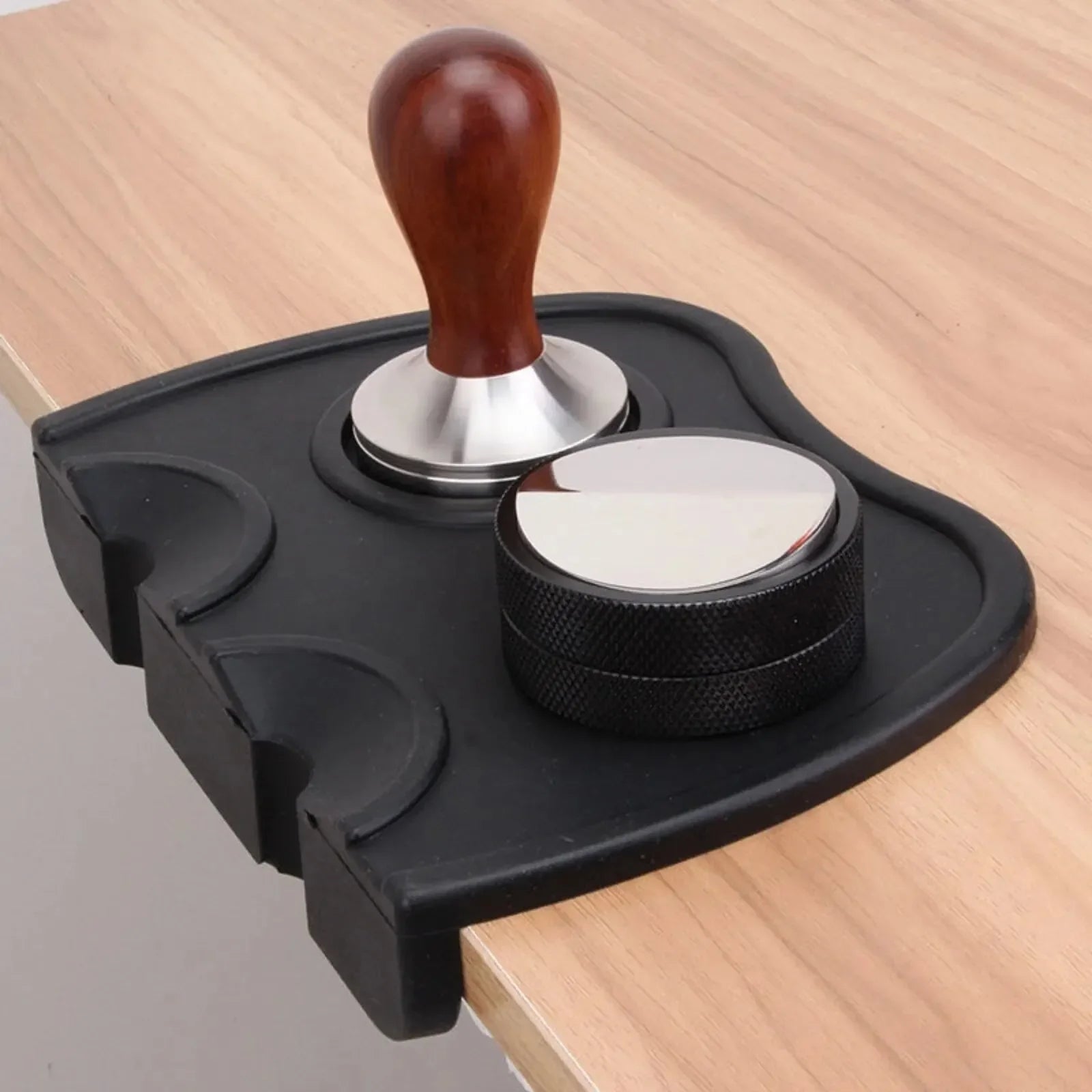 Tapis de bourrage de café en silicone Barista Espresso avec support d'outils et tampon de coin
