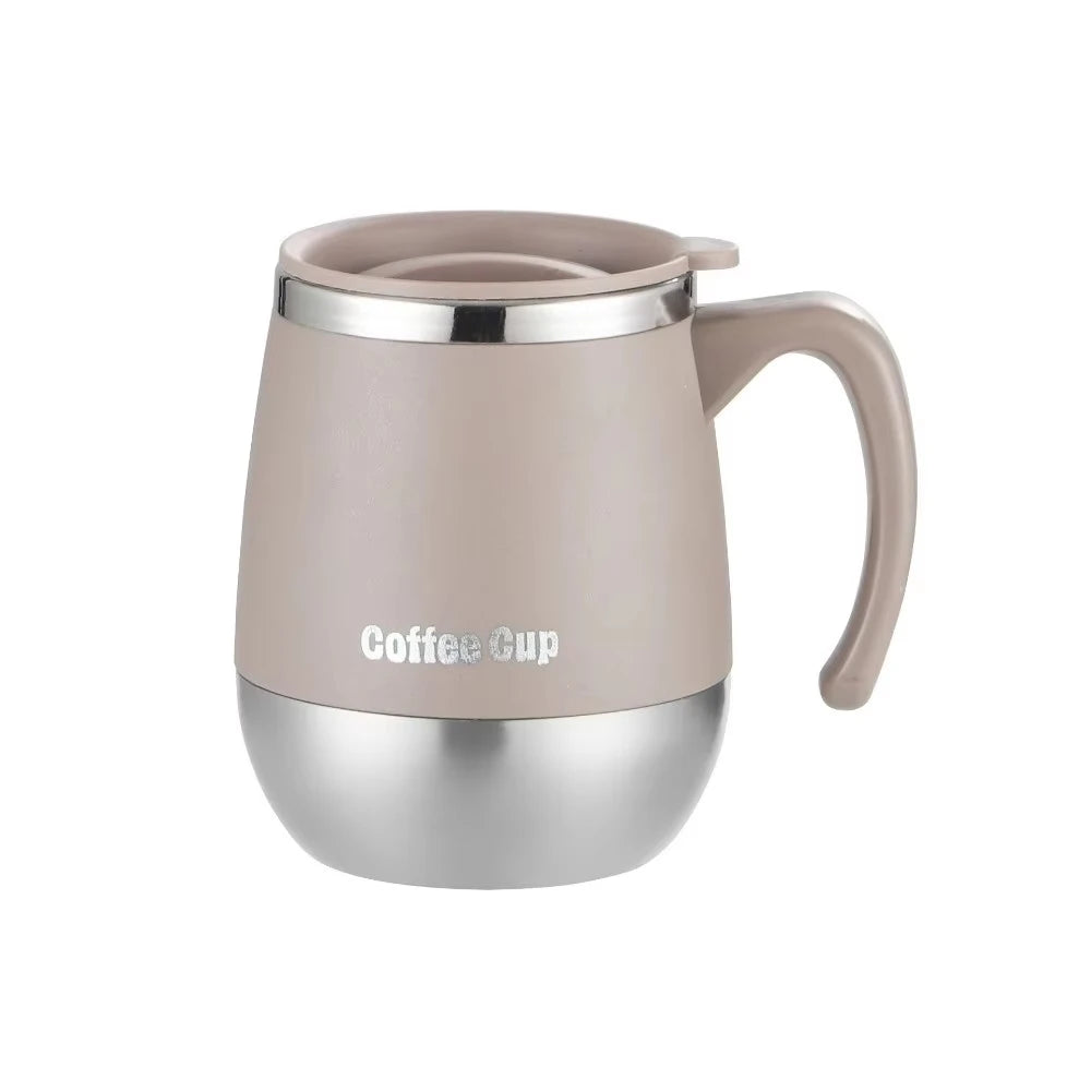 Tasse à café isotherme en acier inoxydable de 500 ml avec couvercle, double paroi sous vide