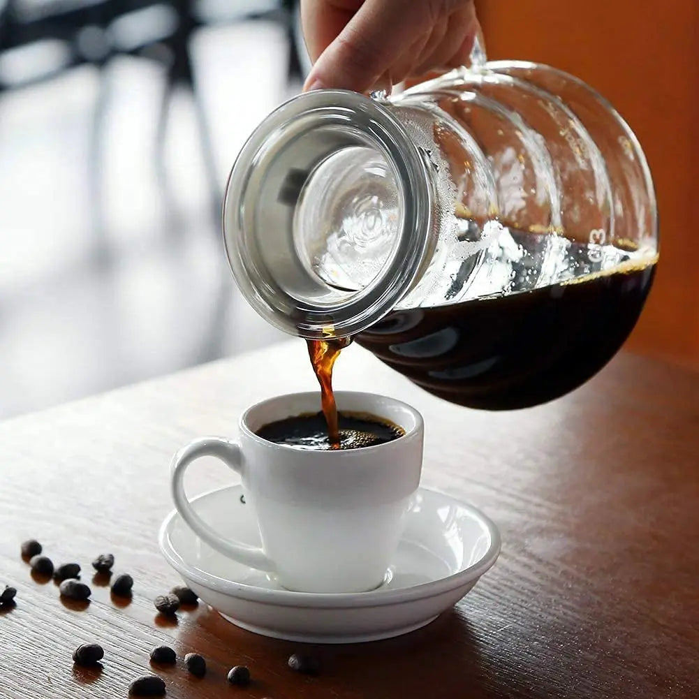Cafetière verseuse en verre transparent résistante à la chaleur pour café filtre et thé