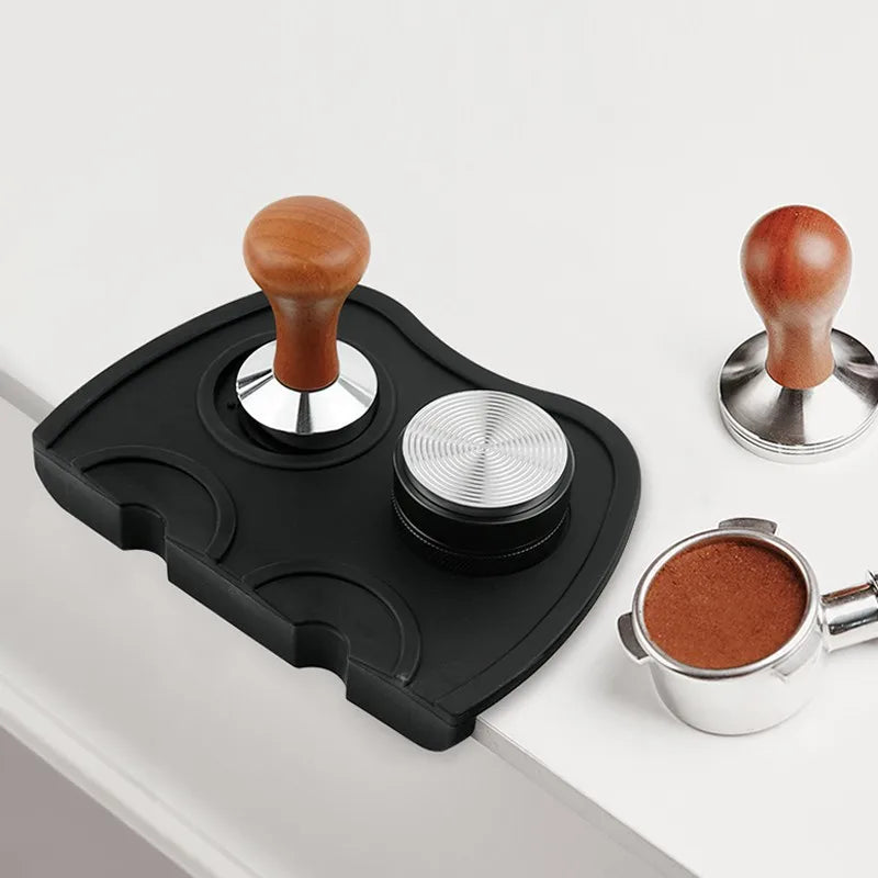 Tapis de bourrage de café en silicone Barista Espresso avec support d'outils et tampon de coin