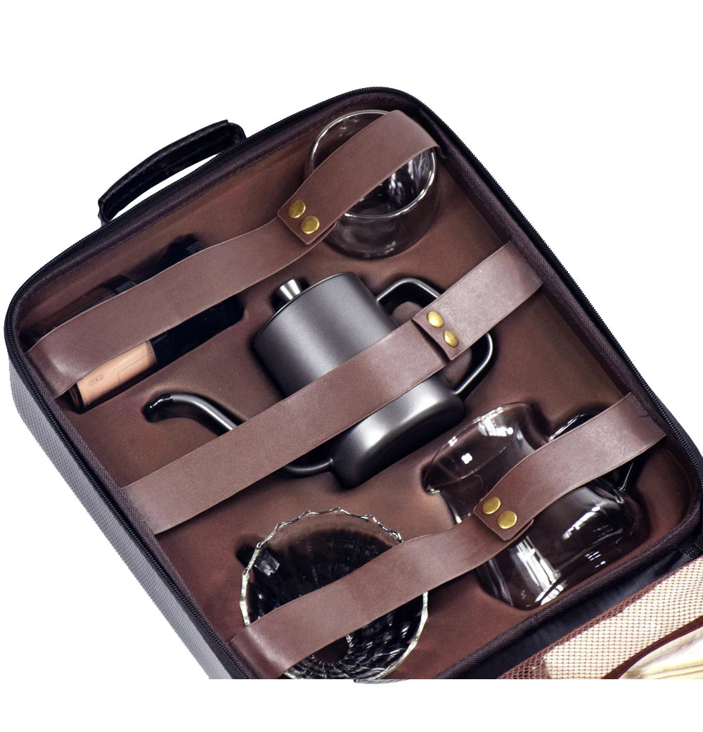 Coffret Cadeau Café de Luxe Moulin Cafetière à Main Filtre Goutte à Goutte en Verre Café Domestique