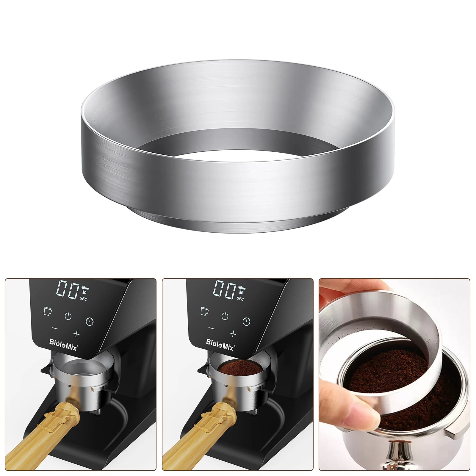 Moulin à café électrique automatique à meules BioloMix pour espresso