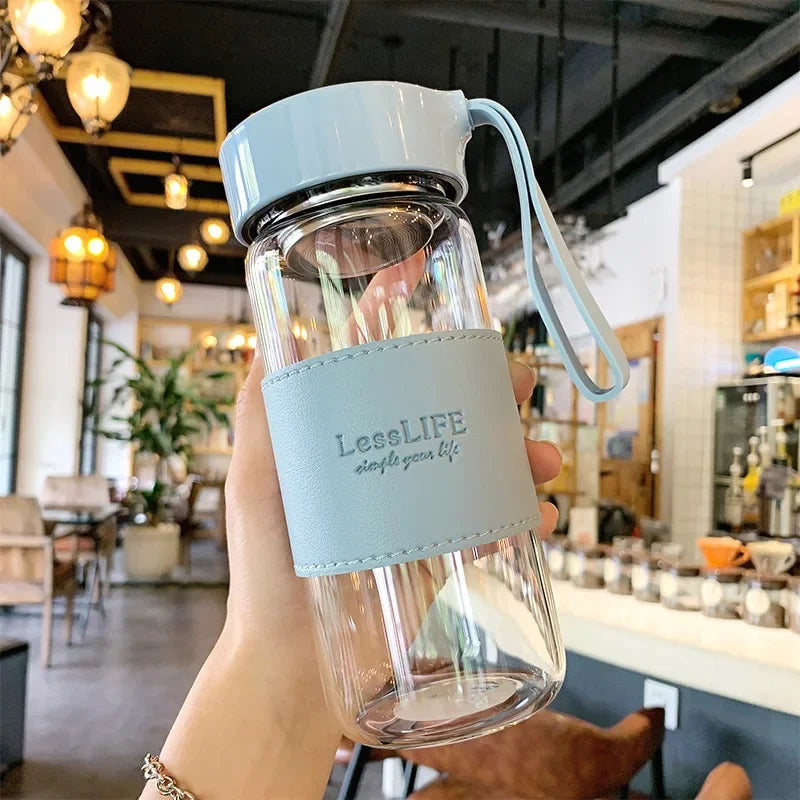 Bouteille d'eau en verre de style mode 480 ml avec infuseur à thé Bouteilles isothermes